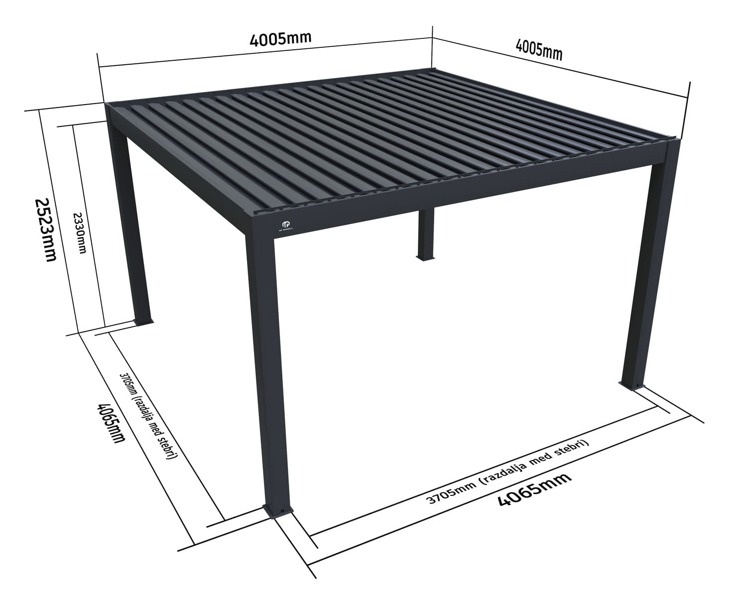 MP pergola bioklimatska pergola 4x4m