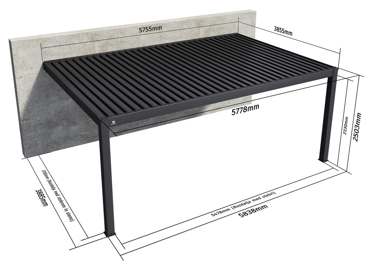 mp-pergola-bioklimatska-pergola-4x6-stenska MP pergola stenska bioklimatska pergola 4x6m