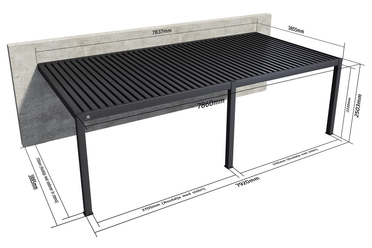 mp-pergola-bioklimatska-pergola-4x8-stenska MP pergola stenska bioklimatska pergola 4x8m